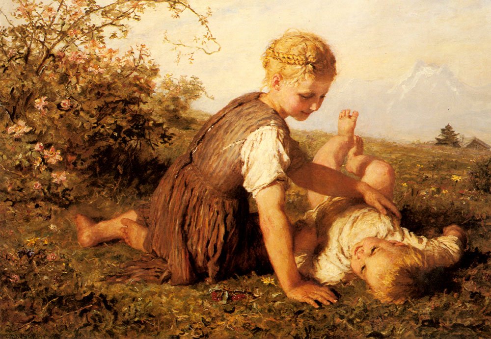 Bauerle Carl Wilhelm Friedrich An Autumn Idyll Art A4 Photo Print