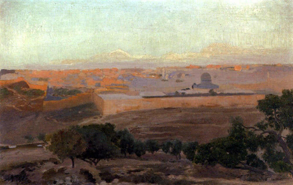 Bauernfeind Gustav Blick Auf Jerusalem Vom Olberg Aus Art A4 Photo Print UK