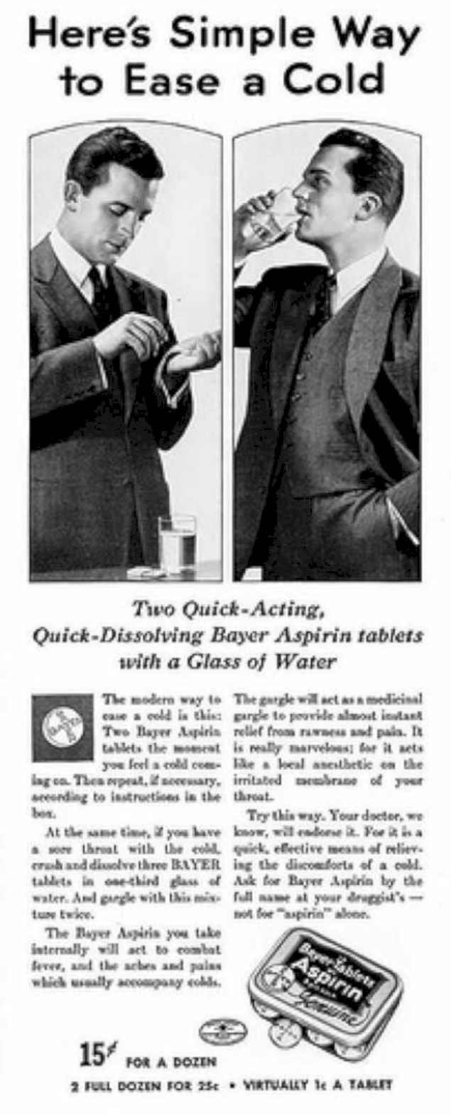 Bayer Aspirin Cold Vintage Retro Advert Ads A4 Photo Print