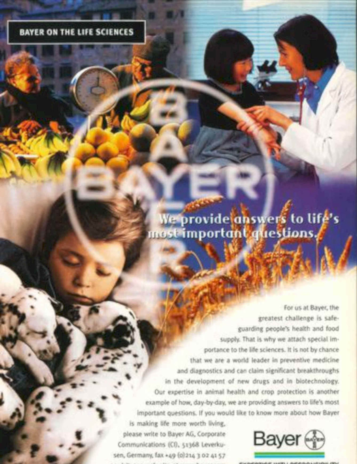 Bayer Life Sciences Vintage Retro Advert Poster A4 Photo Print