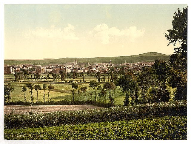 Bayreuth general view Bavaria Vintage A4 Photo Print