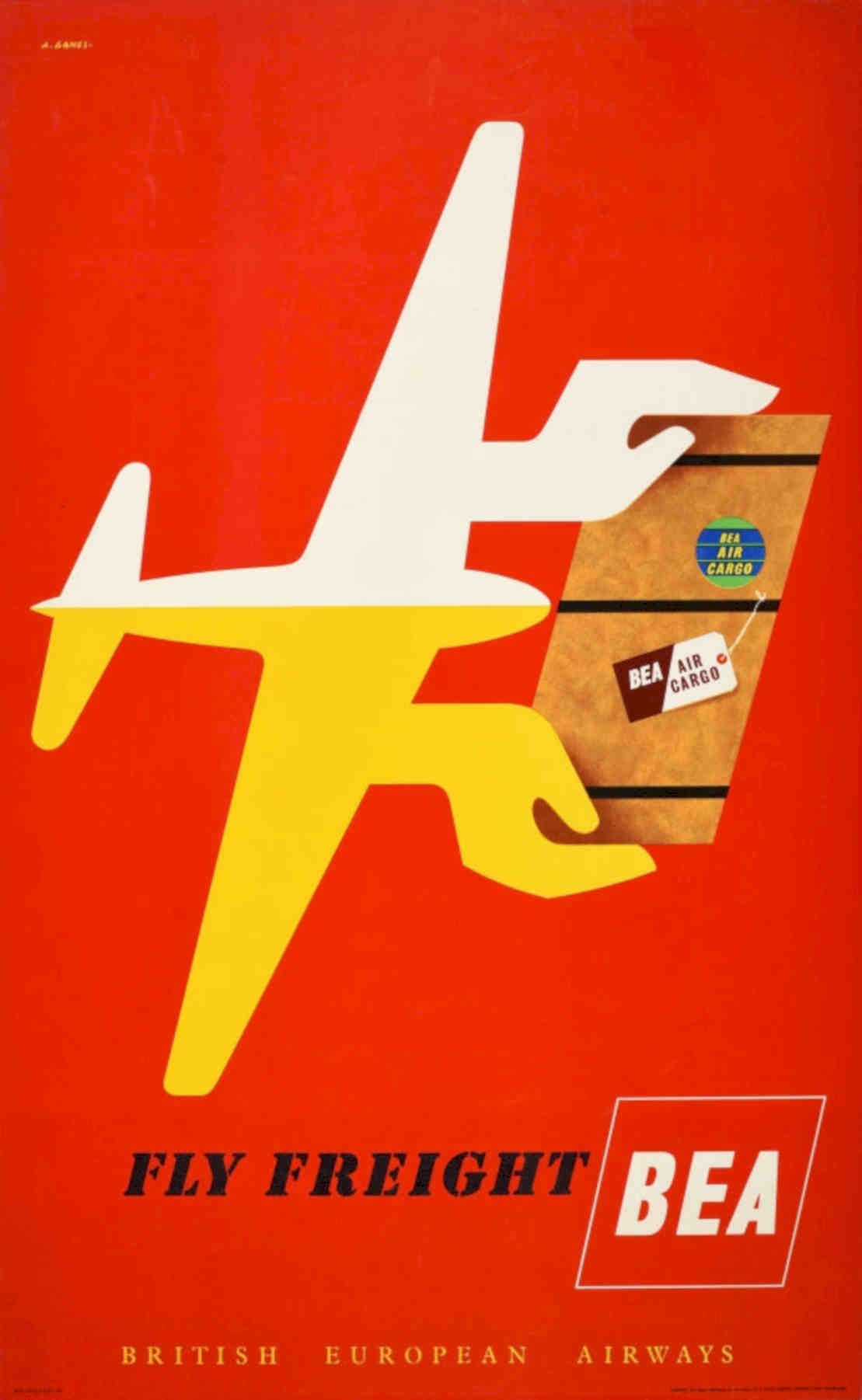 Bea Air Cargo 2 Vintage Retro Advert Poster A4 Photo Print
