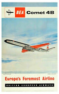 Bea Comet 4b Vintage Retro Advert Poster A4 Photo Print
