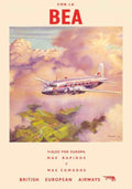 Bea Dc3 Europe Vintage Retro Advert Poster A4 Photo Print
