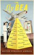 Bea Flight Poster Vintage Retro Advert Poster A4 Photo Print