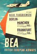 Bea Flight Routes Vintage Retro Advert Poster A4 Photo Print