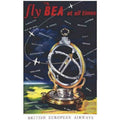 Bea Flights To Europe Airline Ar Vintage Retro Advert Poster A4 Photo Print