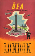 Bea London Flights Vintage Retro Advert Poster A4 Photo Print