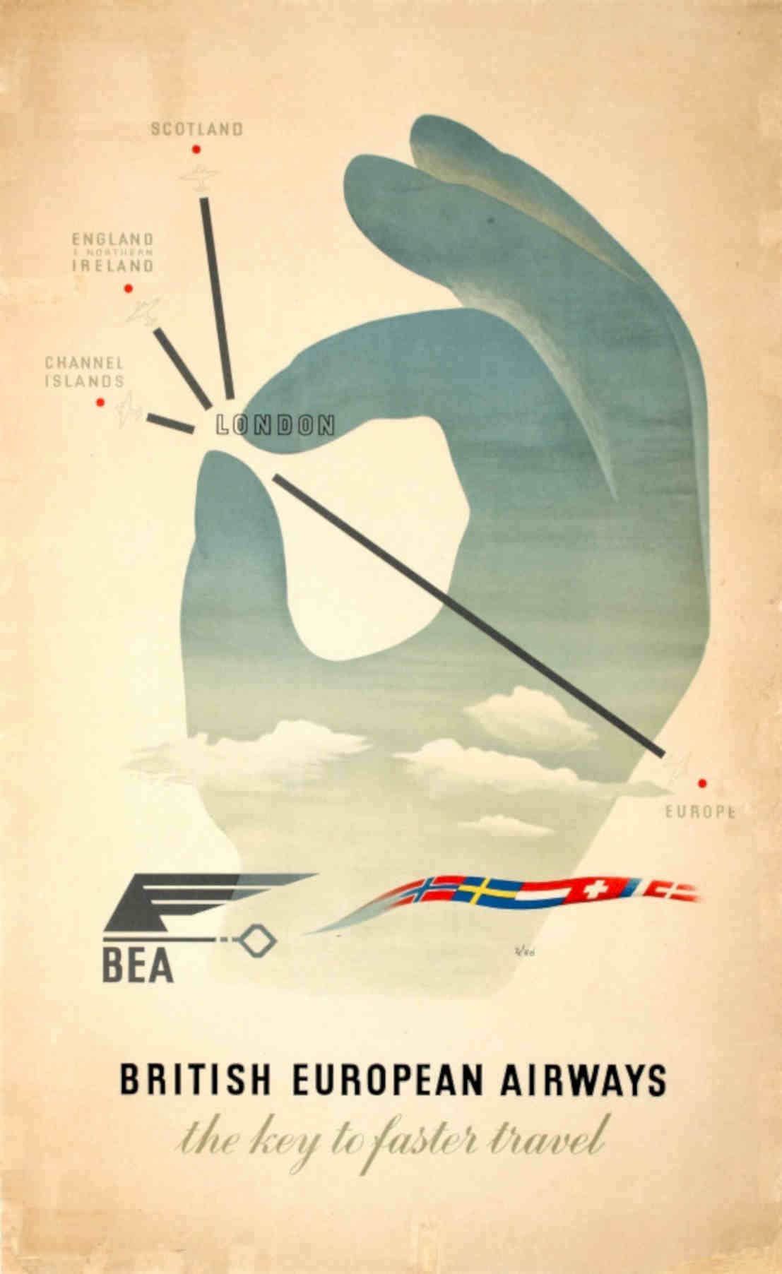 Bea Route Europe Vintage Retro Advert Poster A4 Photo Print