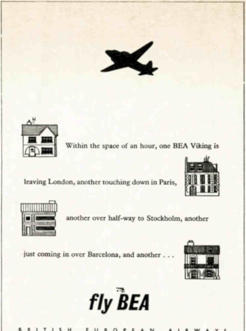 Bea Viking Flights Vintage Retro Advert Poster A4 Photo Print