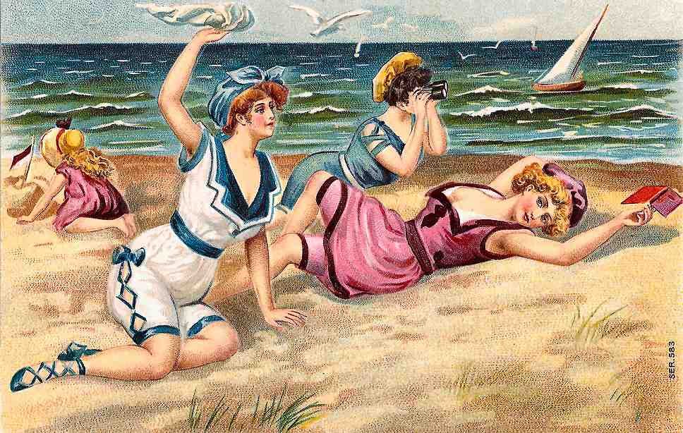 Beach 25 Vintage A4 Photo Print