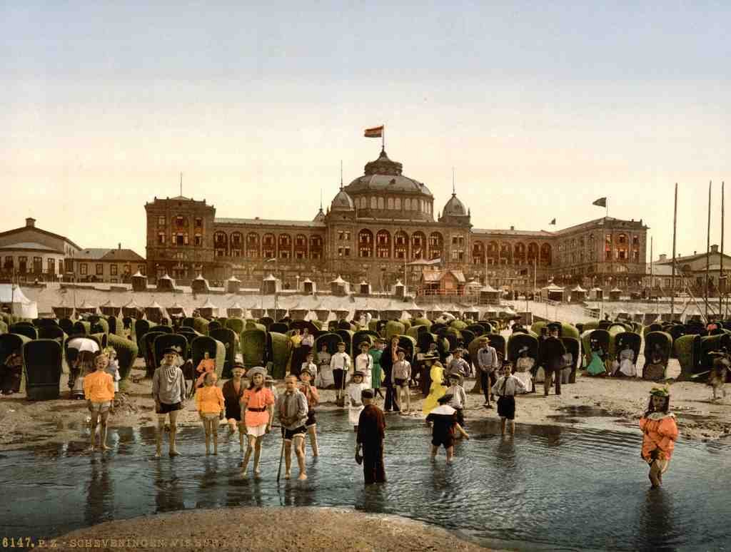 Beach And Kursaal Scheveningen Holland Vintage A4 Photo Print