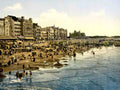 Beach At High Water Ostend Belgium Vintage A4 Photo Print