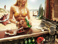 Beach Bar Perrier Vintage Retro Advert Poster A4 Photo Print