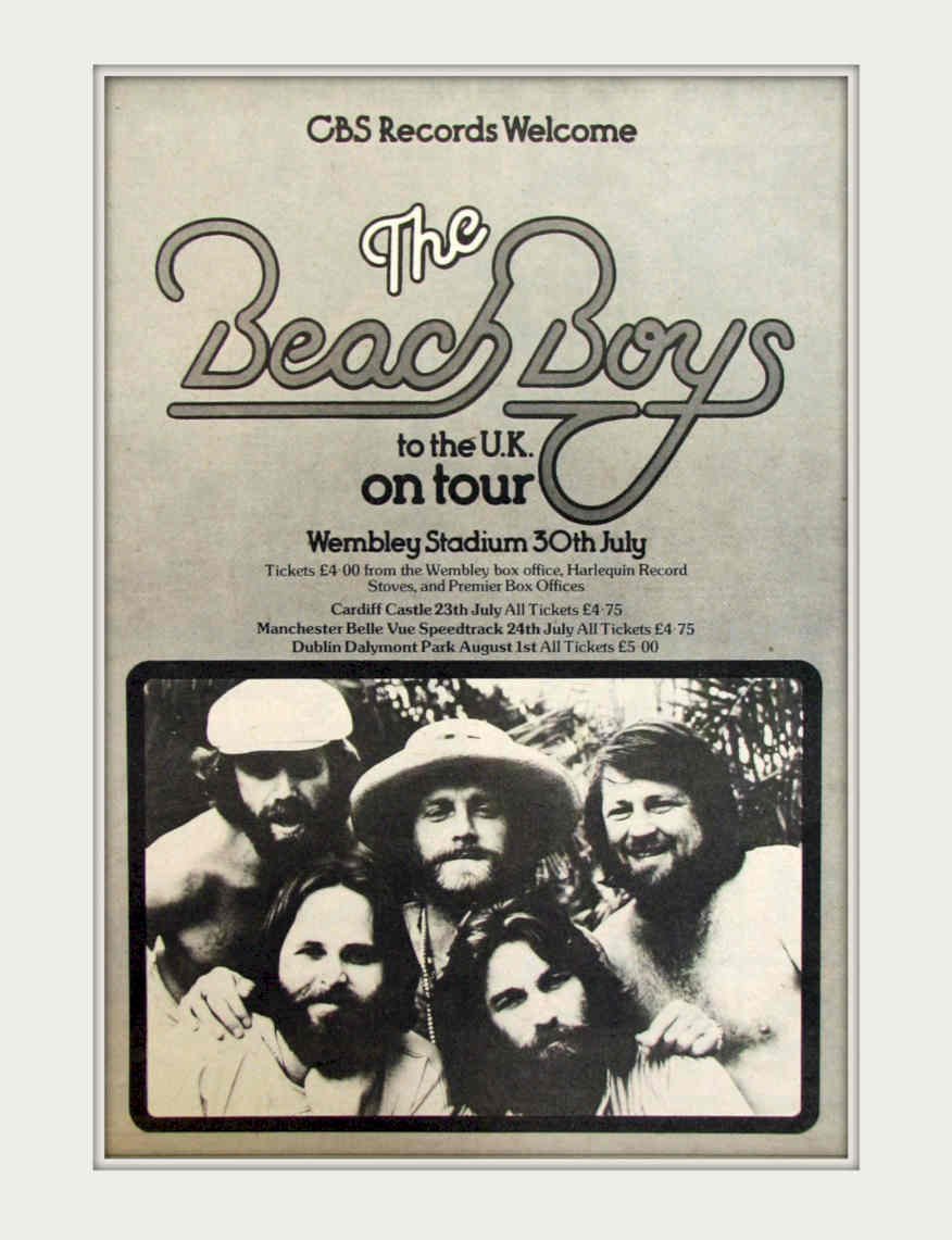 Beach Boys Wembley Vintage Retro Advert Poster A4 Photo Print