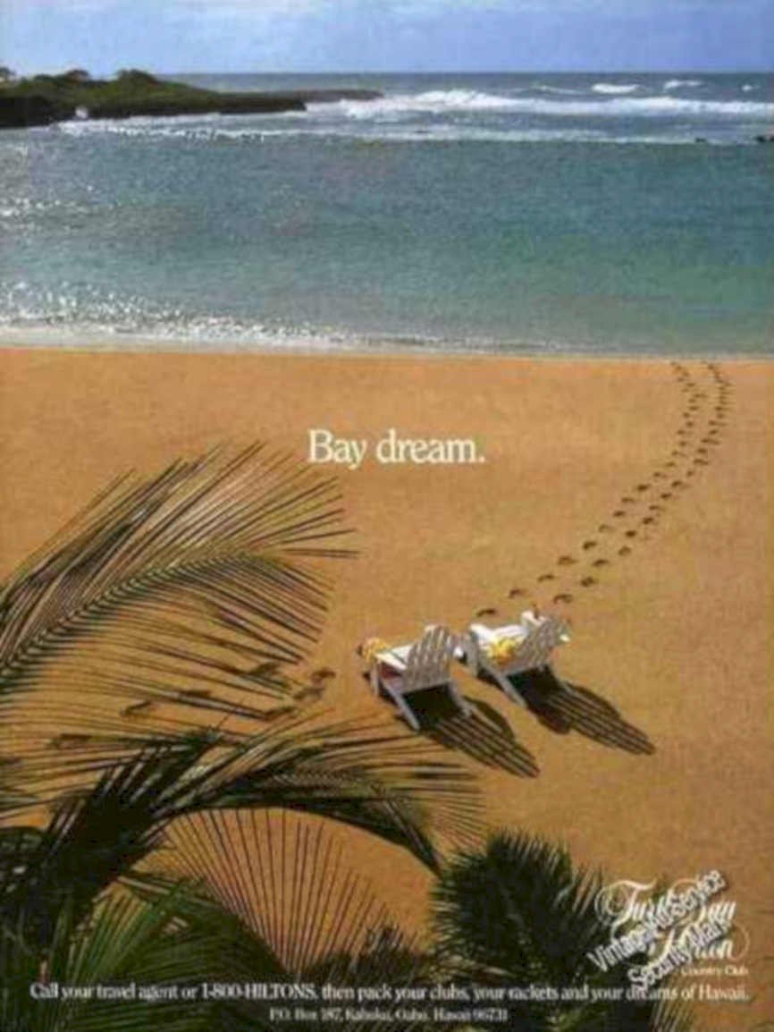 Beach Chairs Baydream Vintage Retro Advert Ads A4 Photo Print