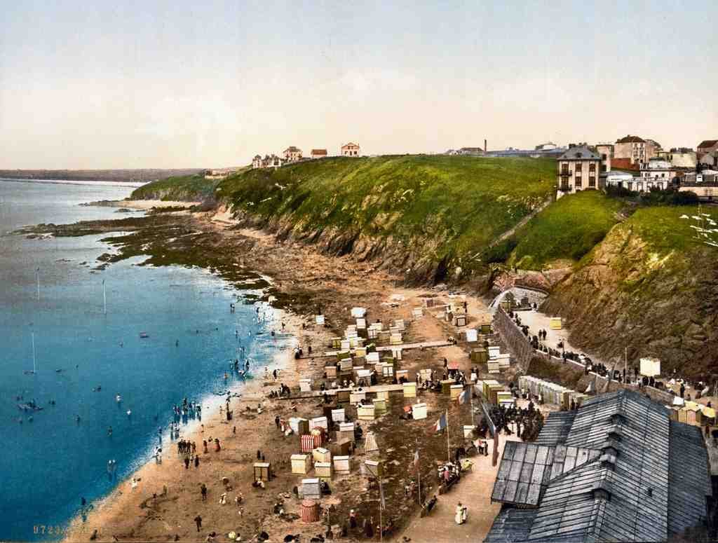 Beach Granville France Vintage A4 Photo Print