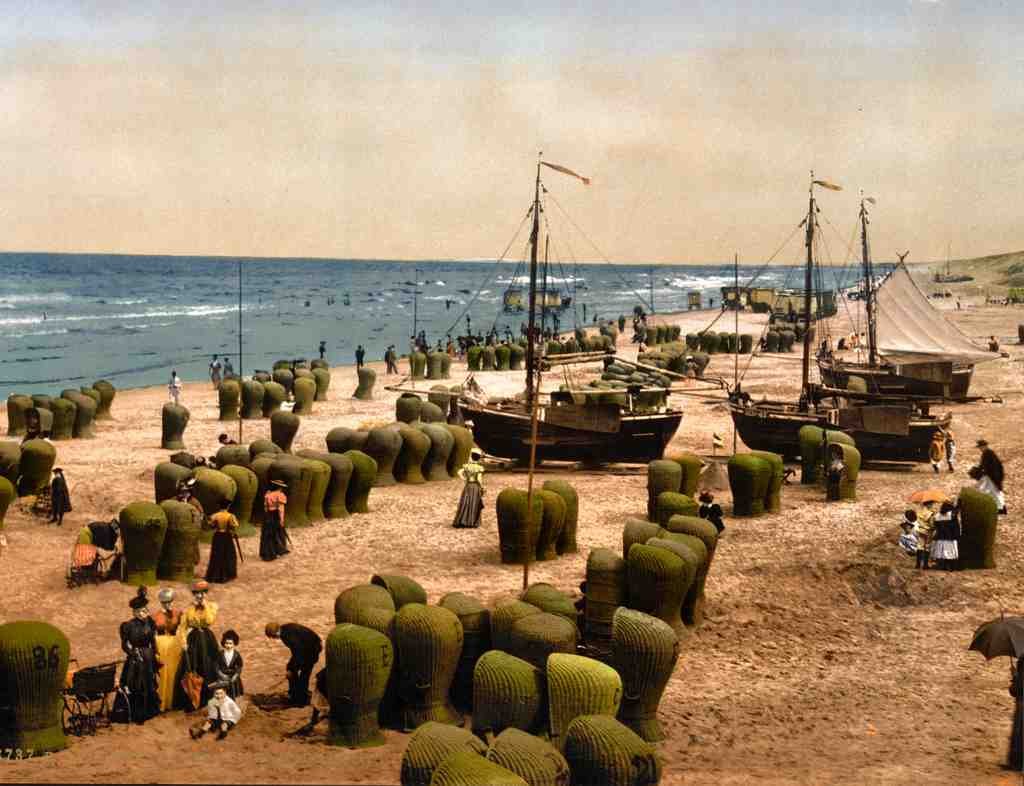 Beach Scheveningen Holland B Vintage A4 Photo Print