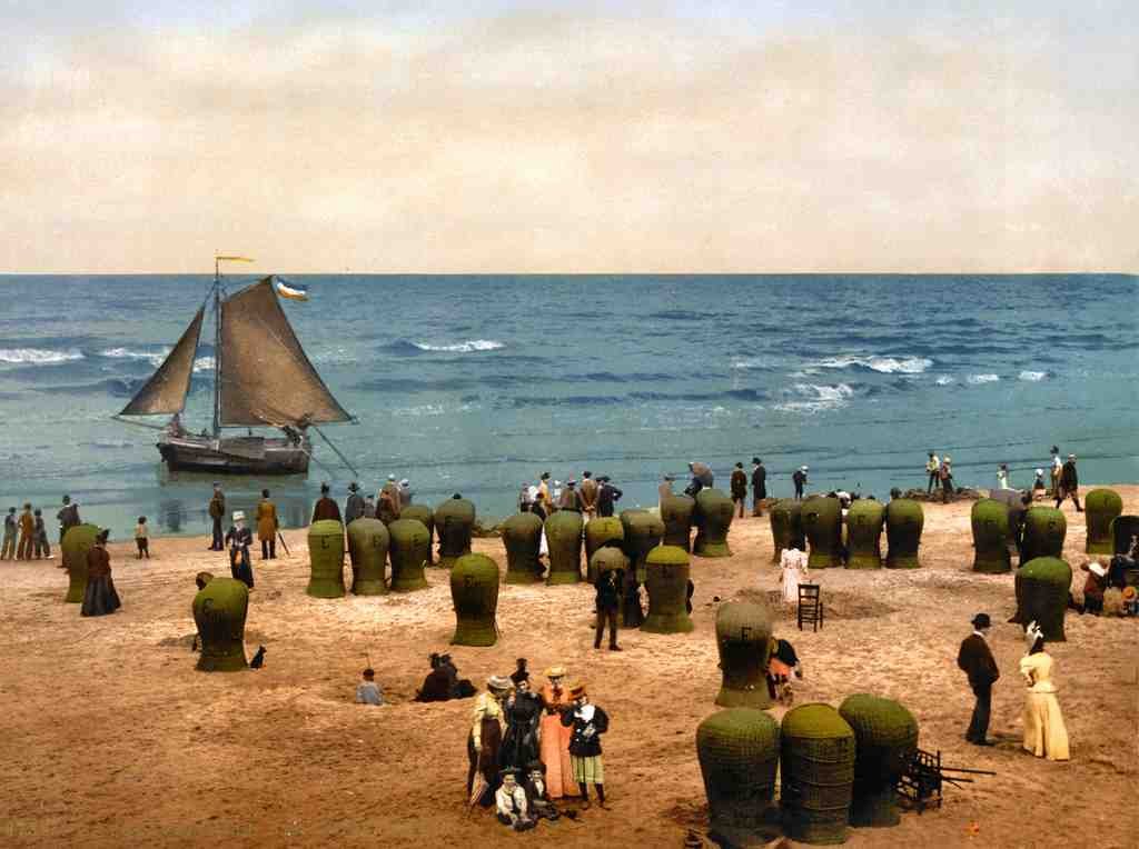 Beach Scheveningen Holland Vintage A4 Photo Print