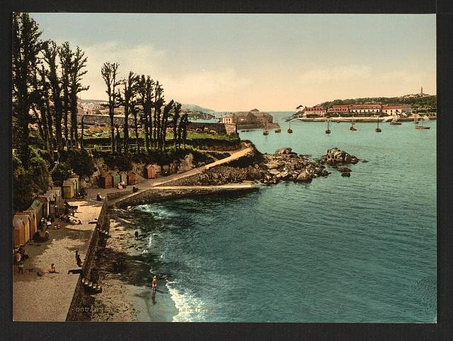 Beach and Ile de Tristan Douarnenez Vintage A4 Photo Print