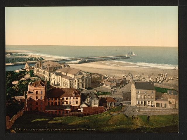Beach and casino Boulogne Vintage A4 Photo Print