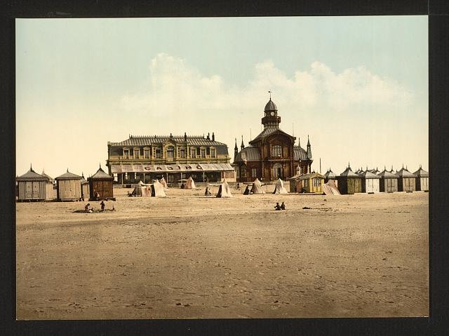 Beach and casino Calais Vintage A4 Photo Print