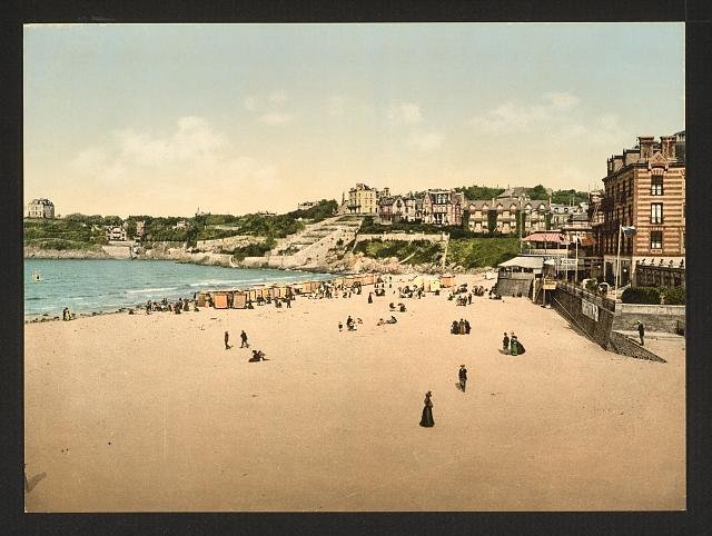 Beach and casino Dinard Vintage A4 Photo Print