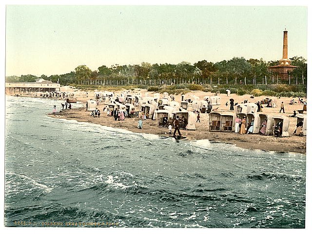 Beach and park Colberg Pommeraina Vintage A4 Photo Print
