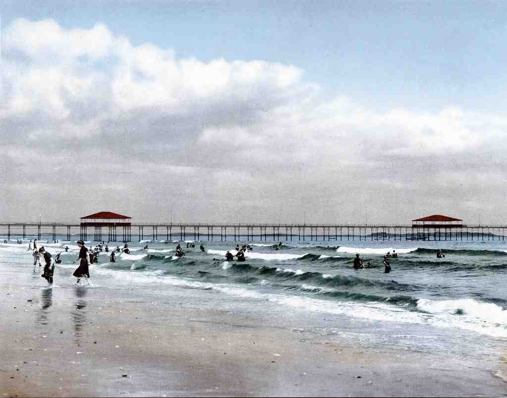 Beachat Old Orchard Maine 1900 Vintage A4 Photo Print