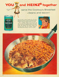 Beans Bacon Cowboy 1950s Vintage Retro Advert Poster