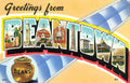 Beantown Luggage Label Vintage A4 Photo Print