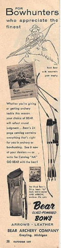 Bear Archery Vintage Vintage Retro Advert Ads A4 Photo Print