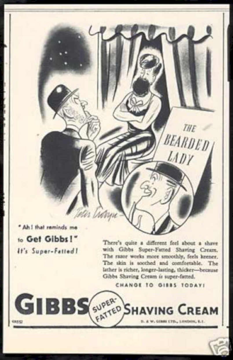 Bearded Lady Shaving Vintage Retro Advert Ads A4 Photo Print
