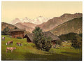 Beatenburg II Monch and Eiger Bernese Oberland Vintage A4 Photo Print