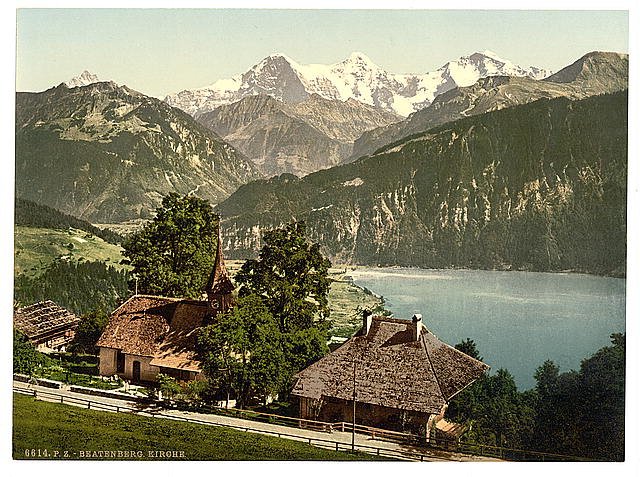 Beatenburg the church Bernese Oberland Vintage A4 Photo Print