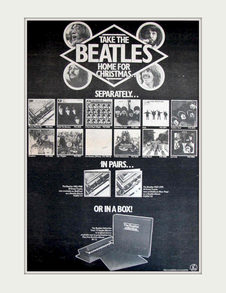 Beatles Christmas Boxes Vintage Retro Advert Poster A4 Photo Print