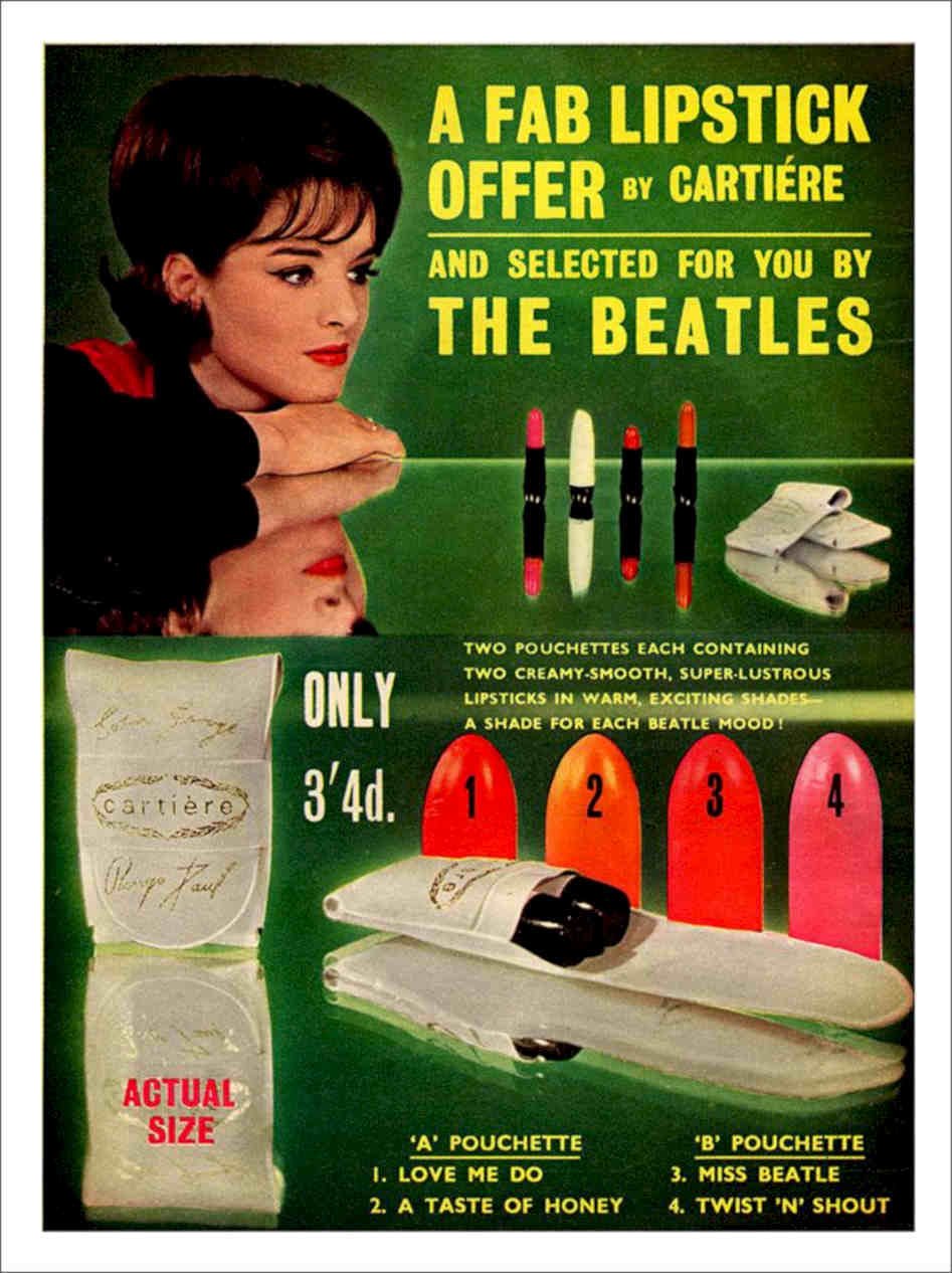 Beatles Lipstick Vintage Retro Advert Poster A4 Photo Print