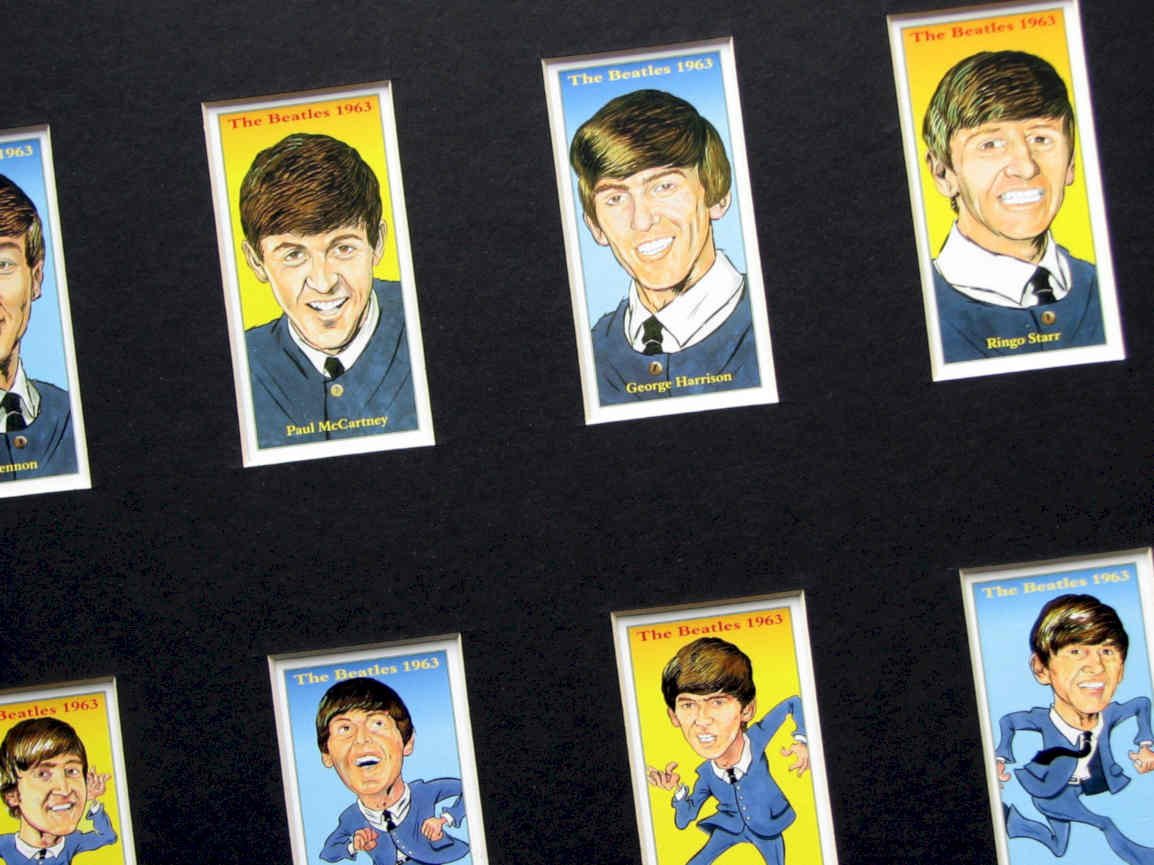 Beatles Trading Cards Vintage Retro Advert Poster A4 Photo Print
