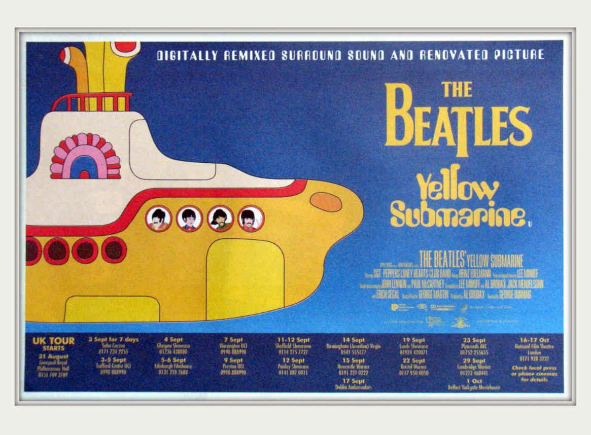 Beatles Yellow Submarine Vintage Retro Advert Poster A4 Photo Print