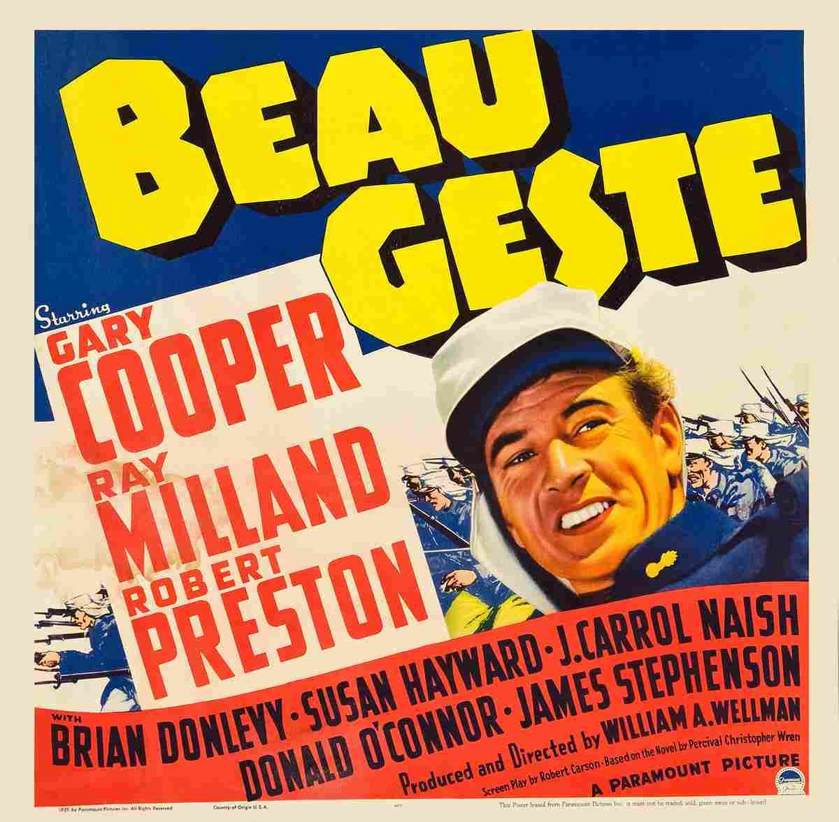 Beau Geste 1939 08 film star poster A4 Photo Print