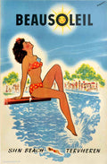 Beausoleil Sun Beach Vintage Retro Advert Poster A4 Photo Print