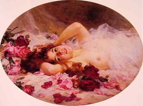 Beauty Amid Rose Petals  A4 Photo Print