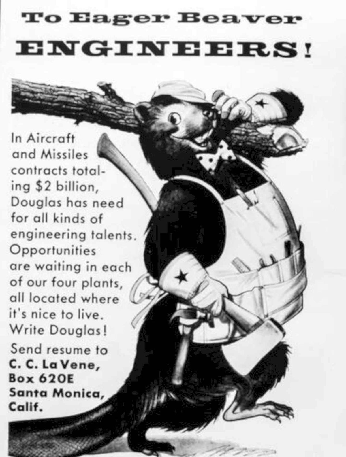 Beaver Engineers Missiles Vintage Retro Advert Poster A4 Photo Print