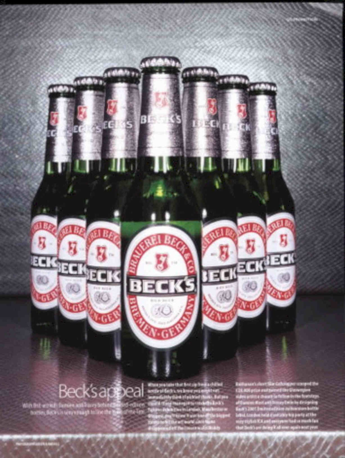 Becks Beer Bottles Vintage Retro Advert Poster A4 Photo Print