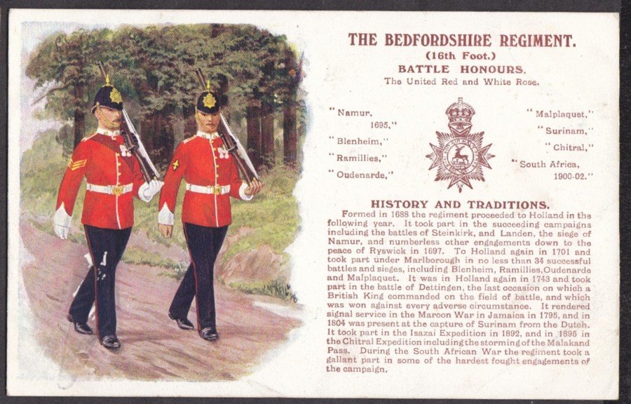 Bedfordshire Regiment History & Traditions Vintage A4 Photo Print