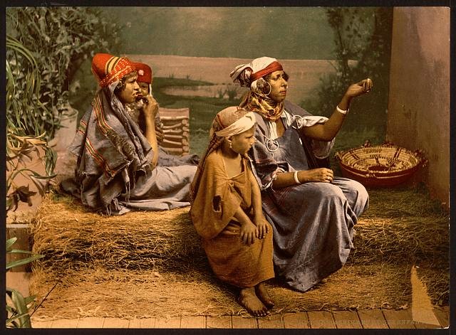 Bedouin beggars and children Tunis Vintage A4 Photo Print