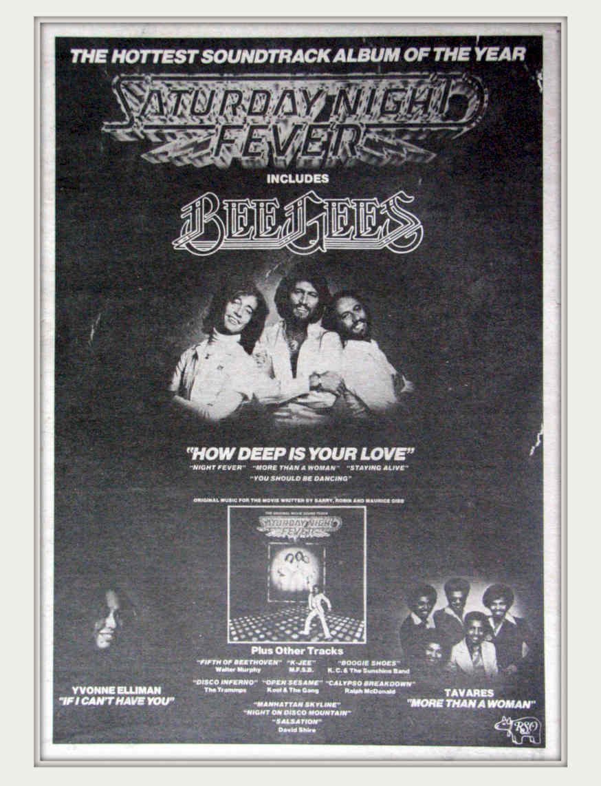 Bee Gees Soundtrack Vintage Retro Advert Poster A4 Photo Print