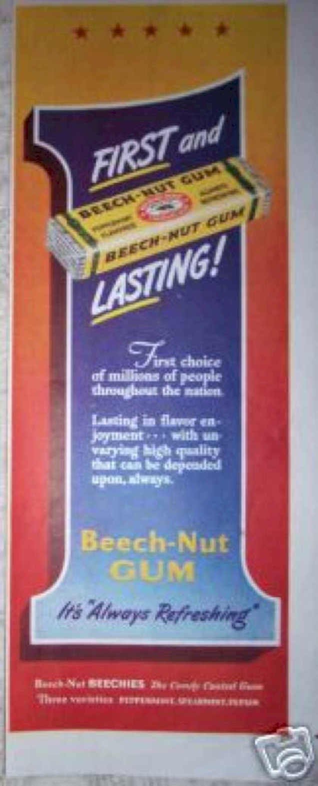 Beech Nut Gum 1 2 Vintage Retro Advert Ads A4 Photo Print