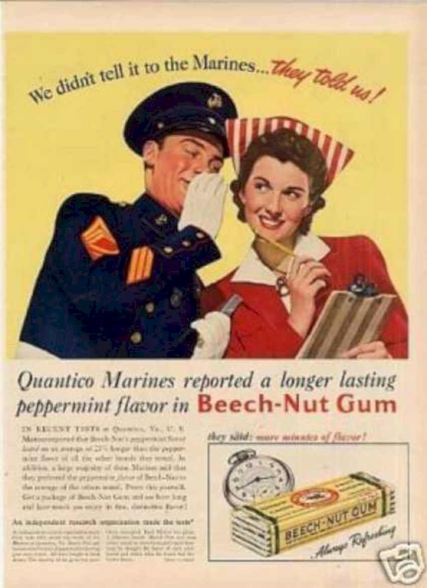 Beech Nut Marines Vintage Retro Advert Ads A4 Photo Print