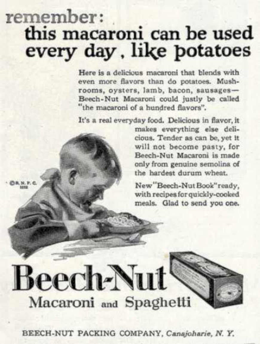 Beech Nut Pasta Vintage Retro Advert Ads A4 Photo Print